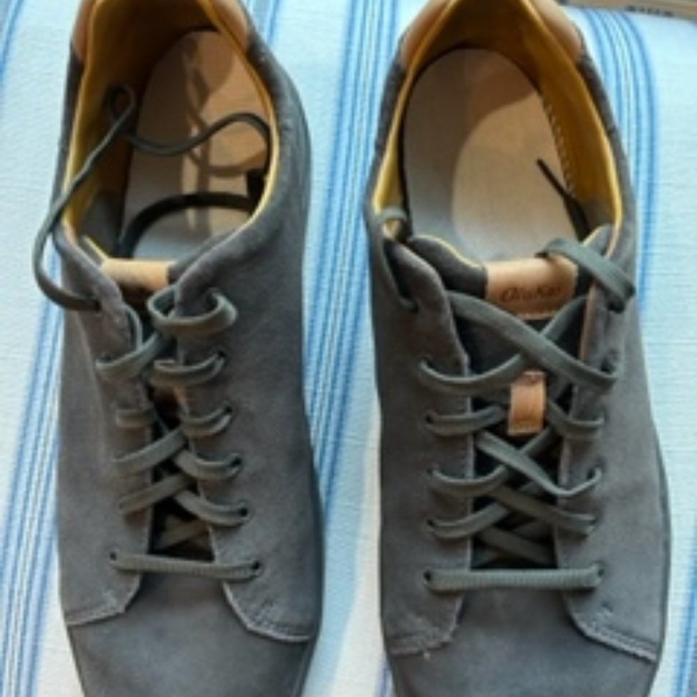 Olukai Main's LaeahiLi Kala Shoes Grey Suede M12